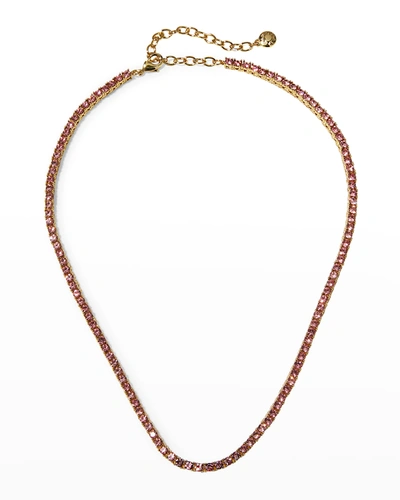 Shop Baublebar Bennett Crystal Tennis Necklace In Pink Ombre
