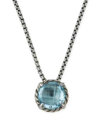 Shop David Yurman Petite Chatelaine Pendant Necklace In Blue Topaz