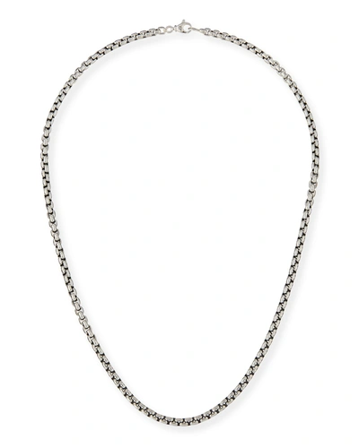 Shop David Yurman Men's Box Chain Necklace In Silver, 4.8mm, 24"l