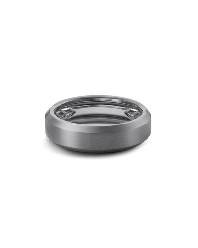 Shop David Yurman Men's Beveled Band Ring In Titanium, 6mm In Charcoal