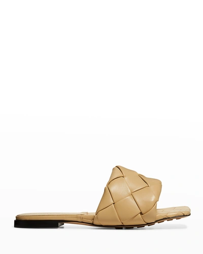 Shop Bottega Veneta Lido Flat Sandals In Cane Sugar