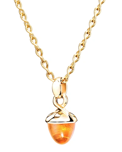Shop Tamara Comolli 18k Yellow Gold Mandarin Garnet Acorn Pendant
