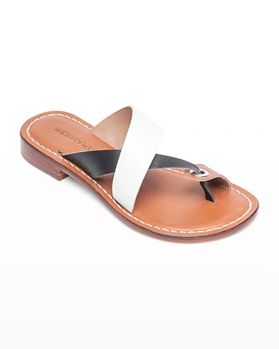Shop Bernardo Tia Flat Slide Sandals In W/b Luggage