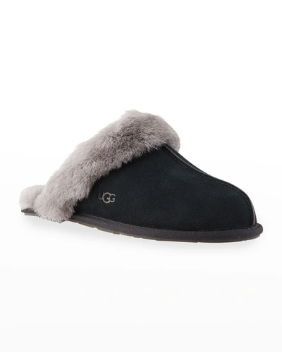 Shop Ugg Scuffette Ii Suede Slippers In Black/gray