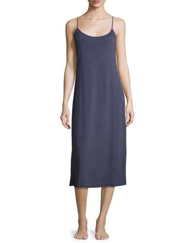 Shop Natori Shangri-la Jersey Tank Nightgown In Heather Night Bl