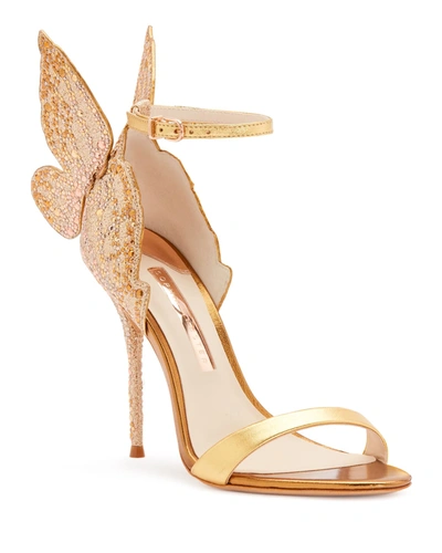 Shop Sophia Webster Chiara Glitter Angel Wing Sandals In Gold
