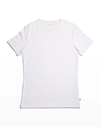 Shop Derek Rose Men's Pima Stretch Crew T-shirt In White
