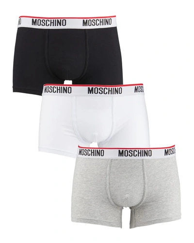 Shop Moschino Men's Basic Tripack Boxer Briefs In Black Multi