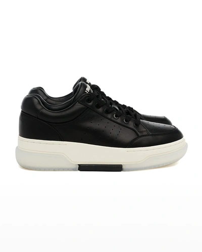 Shop Amiri Men's Stadium Perforated Clear-sole Low-top Sneakers In Black Bl