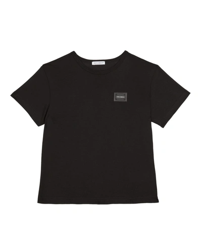 Shop Dolce & Gabbana Short-sleeve Logo Patch Tee In Black