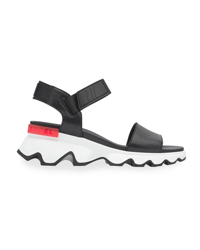 Shop Sorel Kinetic Platform Wedge Sandals In Black