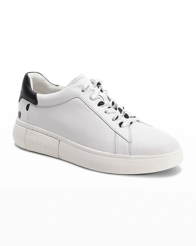 Shop Kate Spade Lift Tweed Low-top Sneakers In Optic White/black