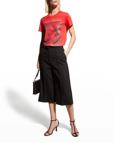 Shop Max Mara Rosso Graphic T-shirt In Red