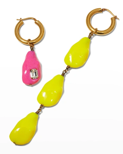 Shop Stella Mccartney Blob Mismatch Earrings In 5550 Pinkyello
