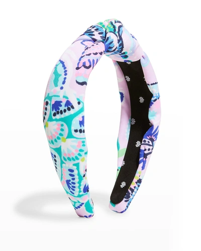 Shop Lele Sadoughi X Lilly Pulitzer Multicolor Print Knot Headband In Mermaid For You