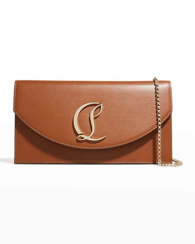 Shop Christian Louboutin Loubi54 Calf Leather Clutch Shoulder Bag In F505 Biscotto