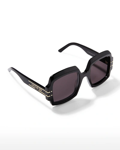 Shop Dior Signature S1u 55mm Oversized Square Acetate Sunglasses In 01a Shiny Black