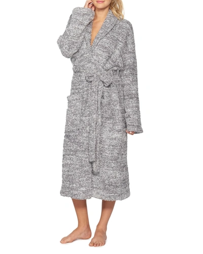 Shop Barefoot Dreams Cozychic Heathered Adult Robe In He Graphite White
