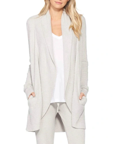 Shop Barefoot Dreams Cozychic Lite Circle Cardigan In Silver
