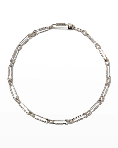Shop Givenchy Men's G Clip Necklace In Silvery