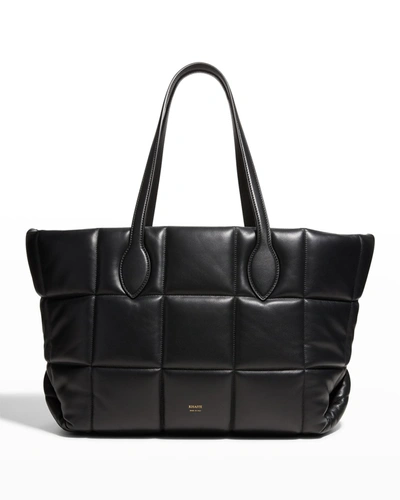 Shop Khaite Florence Quilted Leather Tote Bag In 200 Black