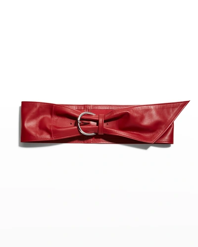 Shop Isabel Marant Luiza Wide Lambskin Leather Belt In Red