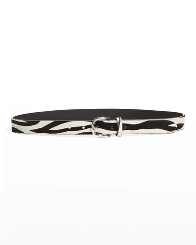 Shop Isabel Marant Zebra-print Calf Hair Belt In Black/white