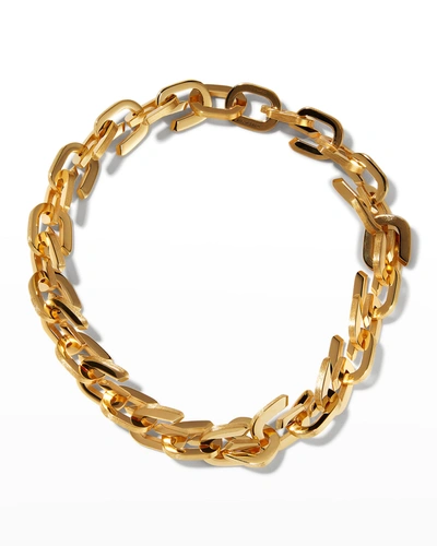 Shop Givenchy Men's G-link Medium Necklace In Golden Yellow