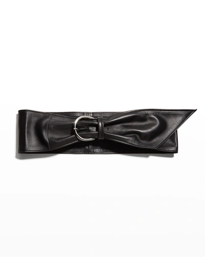 Shop Isabel Marant Luiza Wide Lambskin Leather Belt In Black