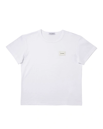 Shop Dolce & Gabbana Short-sleeve Logo Patch Tee In White