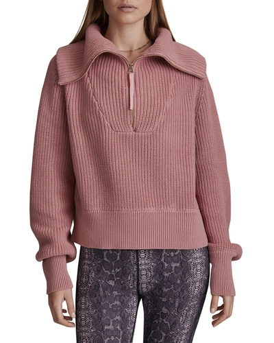 Varley Vine Ottoman Half Zip Pullover In Rose Brown