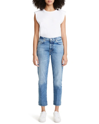 Shop 7 For All Mankind Josefina Cropped Jeans In Plymouth