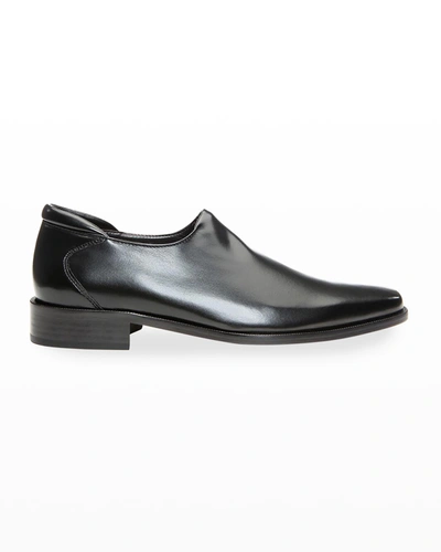 Shop Donald J Pliner Men's Rex Leather Slip-ons In Black