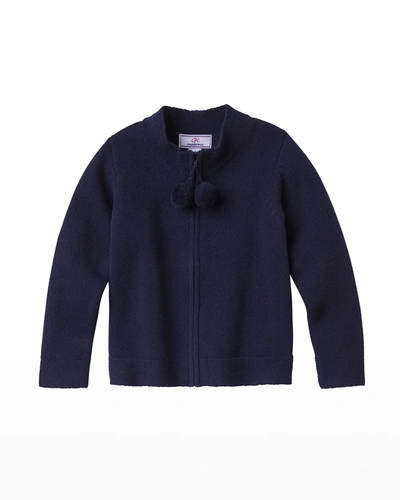 Shop Classic Prep Childrenswear Pippa Sweater With Pompoms In Navy