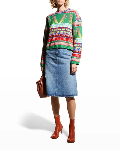 Shop Stella Mccartney Keep In Touch Virgin Wool Jumper In 8490 Multicolor