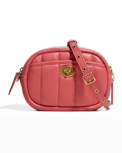 Shop Coach Quilted Leather Camera Bag In B4watermelon
