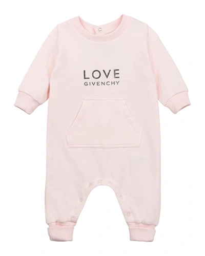 Shop Givenchy Girl's Love Logo-printed Coverall In 45s Lt Pink