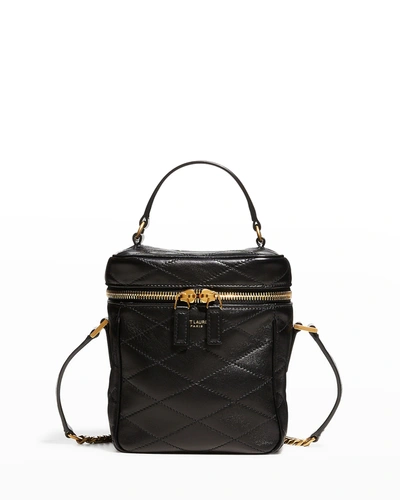 Shop Saint Laurent Vanity Quilted Box Top-handle Bag In 9207 Crema Soft