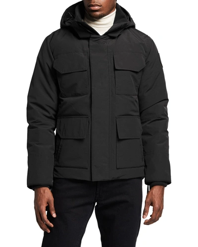 Shop Canada Goose Men's Maitland Hooded Parka Coat In Black