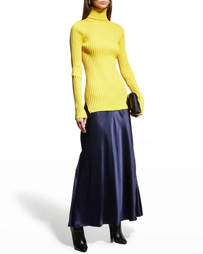 Shop Tory Burch Rib-knit Turtleneck Sweater In Vanilla Custard