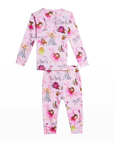 Shop Books To Bed Girl's Twinkle Printed Pajama Gift Set In Pink