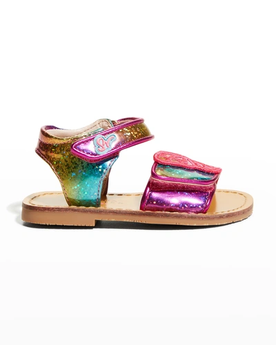 Shop Sophia Webster Girl's Rainbow Metallic Butterfly Sandals, Baby/toddler/kids In Rainbow Confetti