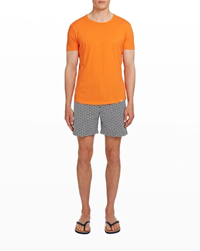 Shop Orlebar Brown Men's Ob-t Tailored Crew T-shirt In Orange Flash