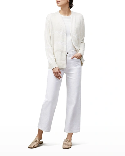 Shop Lafayette 148 Wyckoff Cropped Wide-leg Jeans In Washed Plaster