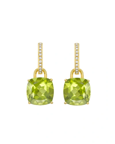 Shop Kiki Mcdonough Kiki Classics 18k Gold Peridot Drop & Diamond Hoop Earrings