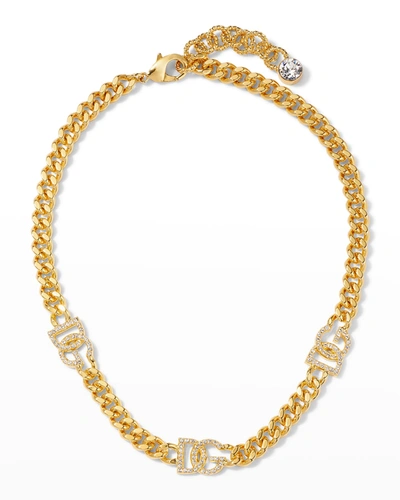 Shop Dolce & Gabbana Dg Curb-chain Necklace In Gold