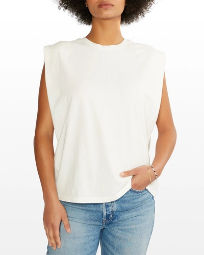 Shop Etica Anais Strong-shoulder Top In Cloud White