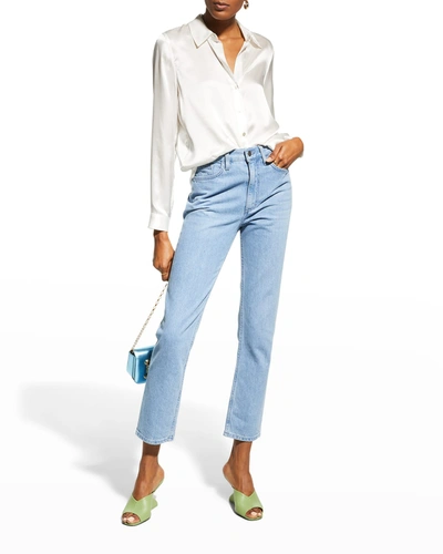 Shop L Agence Tyler Long-sleeve Blouse In Ivory