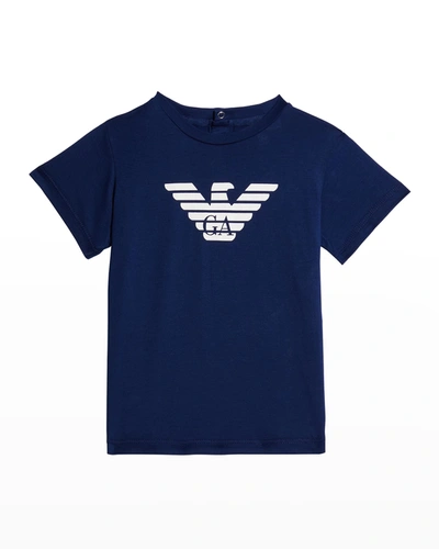 Shop Emporio Armani Boy's Logo T-shirt, 6-36m In Cobalt Blue