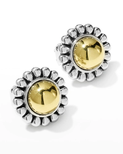 Shop Lagos High Bar Two-tone Round 17mmomega Clip Earrings In Two Tone